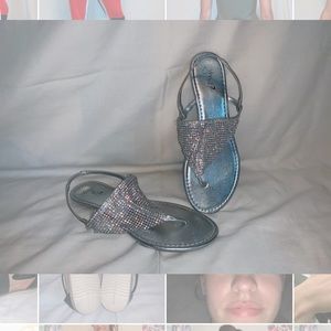Silver sparkle sandals